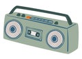 Boombox magnetophone with handle and loudspeaker Royalty Free Stock Photo