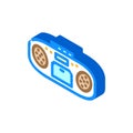 boombox retro music isometric icon vector illustration