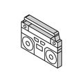 boombox retro music isometric icon vector illustration