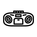 boombox retro music line icon vector illustration