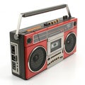 Boombox Retro Tape Recorder 3D Rendering isolated on transparent background