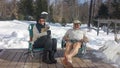 Boomer Elderly Couple in Winter Royalty Free Stock Photo