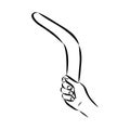 Boomerang in flight. Vector drawing boomerang vector Royalty Free Stock Photo