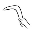 Boomerang in flight. Vector drawing boomerang vector Royalty Free Stock Photo