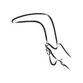 Boomerang in flight. Vector drawing boomerang vector Royalty Free Stock Photo