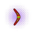 Boomerang icon in comics style