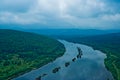 Booms on the vishera river Royalty Free Stock Photo