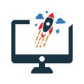 Boost, launch, missile icon. Editable vector graphics