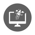 Boost, launch, missile icon. Gray vector graphics