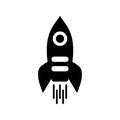 Boost, launch, product, rocket icon. Black vector graphics