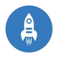 Boost, launch, product, rocket icon. Blue color design