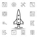 boost, launching icon. Simple thin line, outline vector element of Web Design Development icons set for UI and UX, website or Royalty Free Stock Photo