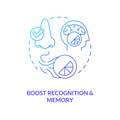 Boost recognition and memory blue gradient concept icon