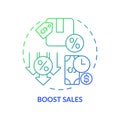 Boost sales green blue gradient concept icon