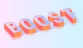 Boost Text Title Isometric Vector Template