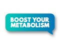 Boost Your Metabolism text message bubble, concept background