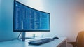 Boost your productivity, optimize your workspace with a computer, keyboard, and monitor for enhanced efficiency Royalty Free Stock Photo