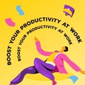 Boost your productivity at work promo banners