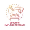 Boosting employee advocacy concept icon