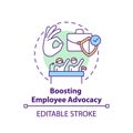 Boosting employee advocacy concept icon