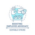 Boosting employee advocacy concept icon