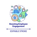 Boosting employee engagement concept icon