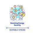 Boosting energy security concept icon
