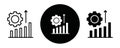 Boosting productivity outline icon collection or set. Boosting productivity Thin vector line art