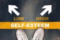 Boosting self esteem concept and improvement idea Royalty Free Stock Photo