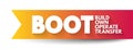 BOOT - Build Own Operate Transfer is a form of project delivery method, acronym concept background