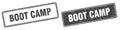 Boot camp stamp set. boot camp square grunge sign Royalty Free Stock Photo