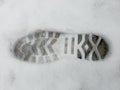 Boot footprint in snow