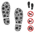 Boot Footprints Collage of CoronaVirus Elements