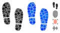 Boot Footprints Composition Icon of Round Dots