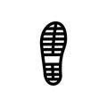 Boot footstep icon or footprint silhouette