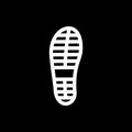 Boot footstep icon or footprint silhouette