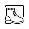 Black line icon for Boot, footwear and shoes