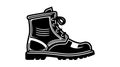 Boot icon. Hiking boots icon. Vector illustration. Black shoe symbol on white background Royalty Free Stock Photo