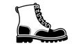 Boot icon. Hiking boots icon. Vector illustration. Black shoe symbol on white background Royalty Free Stock Photo