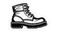 Boot icon. Hiking boots icon. Vector illustration. Black shoe symbol on white background Royalty Free Stock Photo