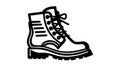 Boot icon. Hiking boots icon. Vector illustration. Black shoe symbol on white background Royalty Free Stock Photo