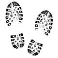 Boot Imprint. Human footprints shoe silhouette. Isolated on white background Royalty Free Stock Photo