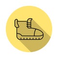 Boot outline icon in long shadow style