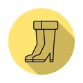 Boot outline icon in long shadow style