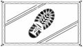 Boot print or footprint inside a simple rectangular frame vector design Generative AI Royalty Free Stock Photo