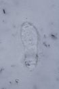 Boot print in the South Texas snow Royalty Free Stock Photo