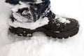 Boot in snow