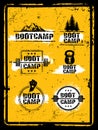 Bootcamp Fitness Workout Sport Creative Strong Sign Set. Vector Rough Typography Grunge Design Elements Royalty Free Stock Photo