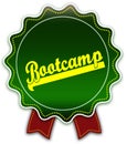 BOOTCAMP round green ribbon. Royalty Free Stock Photo