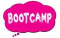 BOOTCAMP text written on a pink cloud bubble Royalty Free Stock Photo